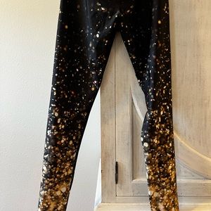 Gold sparkly gold sheep yoga leggings